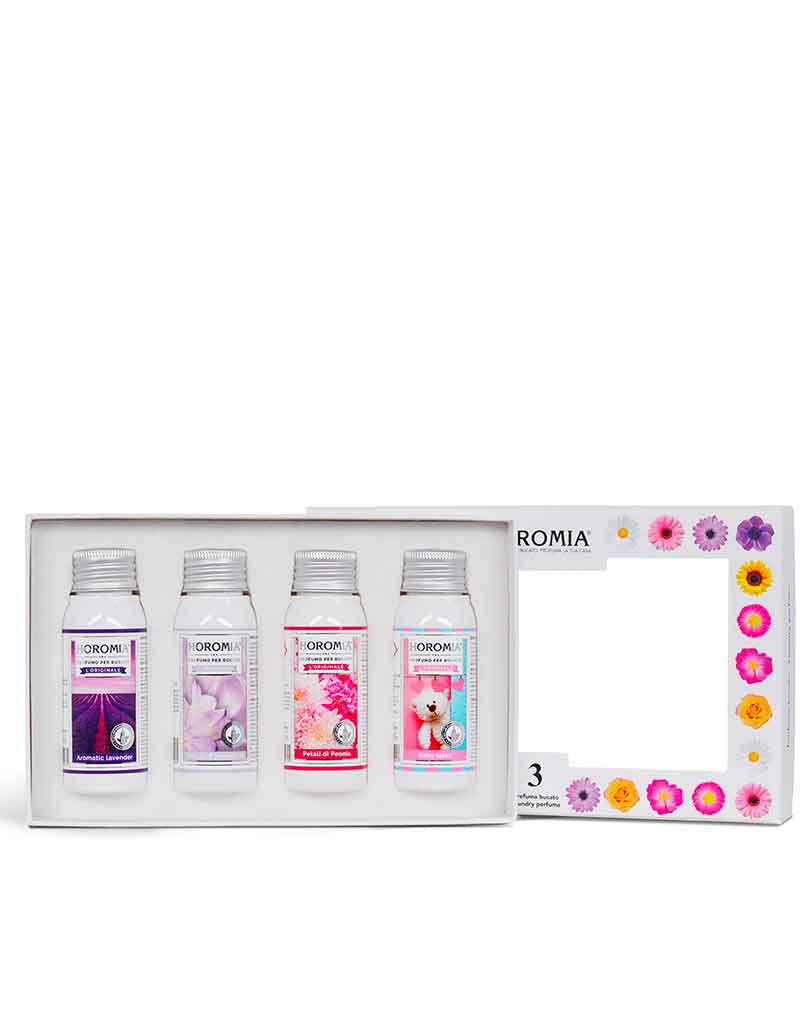 Horo3 Box set- Aromatic Lavender, Brezza di Primavera, Petali di Peonia, Baby talco da 50ml